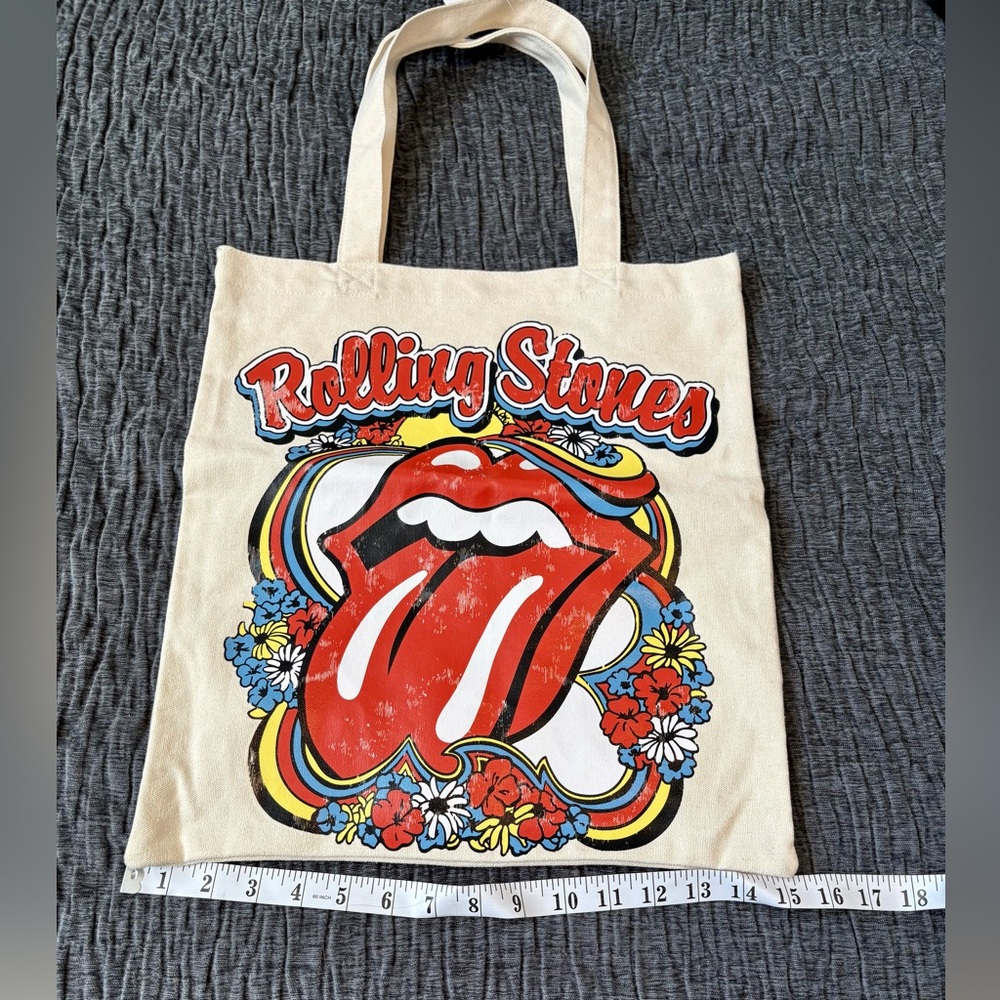 The Rolling Stones Cream Tote Bag - Picture 2 of 4
